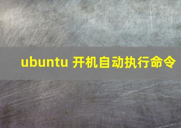 ubuntu 开机自动执行命令